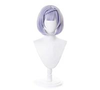 MAOMA Anime Cosplay Wig,Genshin Impact Noelle Wig,Silver purple short Wig,with Free Wig Cap,for Christmas Carnival party Halloween Cosplay Wig(Color:Style 1)