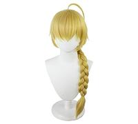 MAOMA Anime Cosplay Wig,Genshin Impact Traveler Aether Wig,Long Blonde Braided Wig,with Free Wig Cap,for Christmas Carnival party Halloween Cosplay Wig