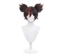 MAOMA Anime Cosplay Wig，Genshin Impact Xinyan Wig，Mixed Brown Short Ponytail Wig，with Free Wig Cap，for Christmas Carnival party Halloween Cosplay Wig