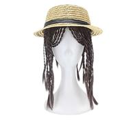 MAOMA Anime Cosplay Wig,Identity V Gardener Emma Woods Wig,Short brown Wig,with Free Wig Cap,for Christmas Carnival party Halloween Cosplay Wig(Size:Hat B)