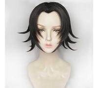 MAOMA Anime Cosplay Wig，Identity V Prospector Norton Campbell Wig，Black short Wig，with Free Wig Cap，for Christmas Carnival party Halloween Cosplay Wig