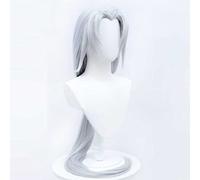 MAOMA Anime Cosplay Wig，Identity V Wu Chang White Wig，Long silver Wig，with Free Wig Cap，for Christmas Carnival party Halloween Cosplay Wig