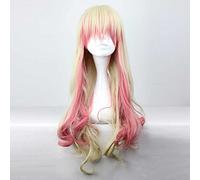 MAOMA Anime Cosplay Wig，Macross Frontier Sheryl Nome Wig，Yellow gradient pink long wave Wig，with Free Wig Cap，for Christmas Carnival party Halloween Cosplay Wig