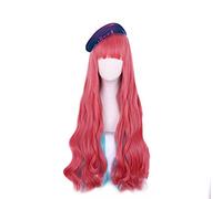 MAOMA Anime Cosplay Wig，Paradox Live Anne Faulkner Wig，Pink long wavy Wig，with Free Wig Cap，for Christmas Carnival party Halloween Cosplay Wig