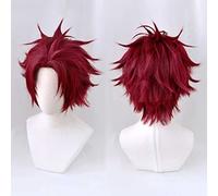 MAOMA Anime Cosplay Wig，Paradox Live Sugasano Allen Wig，Dark red short Wig，with Free Wig Cap，for Christmas Carnival party Halloween Cosplay Wig
