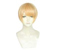 MAOMA Anime Cosplay Wig,Paradox Live Yeon Hajun Wig,Golden orange short Wig,with Free Wig Cap,for Christmas Carnival party Halloween Cosplay Wig