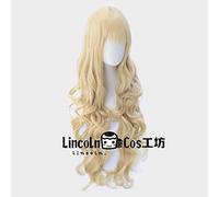 MAOMA Anime Cosplay Wig,Shugo Chara Mashiro Rima Wig,Long blonde curly Wig,with Free Wig Cap,for Christmas Carnival party Halloween Cosplay Wig(Size:Style 2)