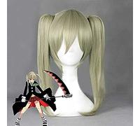 MAOMA Anime Cosplay Wig，Soul Eater Maka Albarn Cosplay Wig,Linen Double Ponytail Long Wig,with Free Wig Cap,for Christmas Carnival party Halloween Cosplay Wig