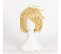 MAOMA Anime Cosplay Wig，VOCALOID Kagamine Len Wig，Short golden Wig，with Free Wig Cap，for Christmas Carnival party Halloween Cosplay Wig