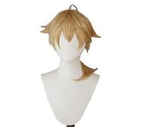 MAOMA Anime Cosplay Wig，VTuber Fushimi Gaku Wig，Golden brown Wig，with Free Wig Cap，for Christmas Carnival party Halloween Cosplay Wig(Size:Style 1)