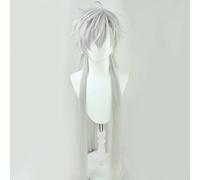 MAOMA Anime Cosplay Wig，VTuber Kuzuha Wig，Silver gray Wig，with Free Wig Cap，for Christmas Carnival party Halloween Cosplay Wig(Size:Style 1)