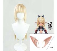 MAOMA Anime Cosplay Wig，VTuber Shiranui Flare Wig，Long golden Wig，with Free Wig Cap，for Christmas Carnival party Halloween Cosplay Wig(Size:Style 2)
