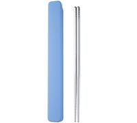 MaoMaoCha 1 Pair Portable Chopsticks with Pull Design Case, Reusable Metal Stainless Steel Chopstick Travel Utensil for School Home Office Outdoor Camp Bento Box Use, Dishwasher Safe