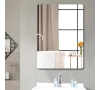 MaoMaoCha Acrylic Mirror Sheet Self Adhesive Flexible Non Glass Mirror Tiles Rectangle Sticky Safety Wall Mirror Frameless Stickers for Bathroom Vanity Home Wall Decor, 27 x 42 cm