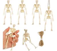 MaoMaoCha Mini Skeleton Figurines 8 Pcs Small Skeleton Halloween Decoration 6 Inch Plastic Posable Skeleton Halloween Decor for Craft Spooky Haunted House Accessories Party Favors
