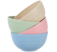 MaoMaoCha Plastic Cereal Bowls 4 Pieces, Unbreakable 700ml/24oz Lightweight Bowl Set, Reusable Serving Bowl for Rice Noodle Soup Snack Salad Fruit, BPA Free, Dishwasher & Microwave Safe