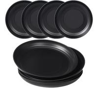 MaoMaoCha Plastic Plates Reusable Set of 4, 8 Inches Unbreakable Dinner Plates, Lightweight Camping Plate for Picnic, Salad, Pasta, Party, Home, Office, Dishwasher & Microwave Safe