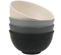 MaoMaoCha Unbreakable Cereal Bowls Set of 4, 24 oz Plastic Salad Bowls, Dishwasher & Microwave Safe, Lightweight Reusable Bowl for Rice Noodle Soup Snack Salad Fruit