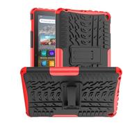 Maomini for F ir e HD8/ hd 8 Plus Tablet Case 2024 2022 2020 Release 14th 12th 10th Generation Kickstand Heavyduty Armor Defender Cover (Red)