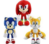 Maomoto Sonic Plush Classic Hedgehog Plush Toy 12" The Hedgehog Toy Plush Figure Sonic Tails Knuckles Shadow Plush Doll for Boys Girls Surprise Gift (3 PCS)