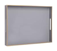 MAONAME Gray Serving Tray With Handles, Rectangular Decorative Modern Coffee Table Ottoman Tray for Bathroom, Decor, 15.7" x 11.8" x 1.57"