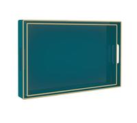 MAONAME Green Serving Trays - Set of 2 Rectangular Decorative Trays with Handles - Perfect for Coffee Table, Ottoman, Living Room, Bedroom