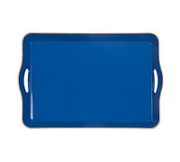 MAONAME Melamine Serving Tray with Handles, Royal Blue Modern Decorative Tray, Rectangular Plastic Tray for Coffee Table, Large Ottoman Tray for Bedroom, Living Room, 17" x 11.8" x 2"