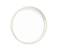 MAONAME White Decorative Tray for Coffee Table, Modern Round Serving Tray with Handles, 13" Plastic Tea Tray for Ottoman, Bathroom Decor