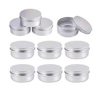 10 PCS 50ml Aluminum Tin Jars, Round Metal Empty Cosmetic Containers with Lids Screw Lids Travel Sample Pots for DIY Crafts Cosmetics Salve Cream Candle Lip Balm