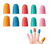 MaoNativey 10 Pieces ubber Finger Tips Pads Finger Tip Grips 5 Size Reusable Finger Protector Covers Caps for Money Counting,Sorting Task, Cutting