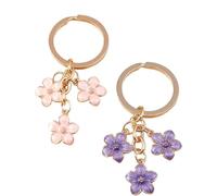 MaoNativey 2PCS Flower Keychain for Women - Cute Cherry Blossom Keychain with Lobster Clasp, Floral Aesthetic Bag Charm,Elegant Gift for Girls, Best Friend, Birthday Accessories