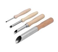 MaoNativey 4 Pack Ceramic Hole Cutters, Stainless Steel Round Hole Drills for Clay & Pottery - Wooden Handle Tools for Sculpting, Pottery Studio & DIY Craft Projects
