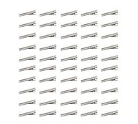 MaoNativey 50 Pack Crocodile Clips Hair, 45mm Silver Metal Alligator Hair Clips Single Prong Curl Duckbill Section Clips Teeth Bows Holders Accessories for Hair Styling DIY