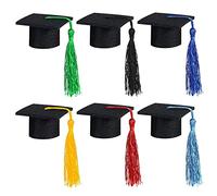 MaoNativey 6PCS Mini Cute Graduation Cap Wine Bottle Toppers Caps Covers DIY Bottle Toppers Graduation Cap for Home Graduation Party