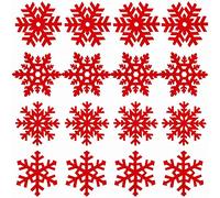 MaoNativey Christmas Coaster Sets, Snowflake Design Cup Mats Non Slip Heat Resistant Reusable Coaster for Christmas Party Dining Table Decoration,16 Pack