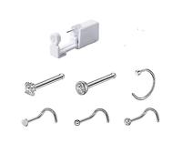 MaoNativey Nose Piercing Kit, Disposable Ear Piercing Gun Ear Nail Gun Safety Painless Piercing Guns Kit With 6 pcs Ear Stud for Women Man Girls Boys Unisex