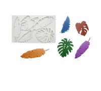 MaoNativey Silicone Fondant Leaf Mould, 3D Tropical Leaves Mold, Grey, Rectangular, Cake Decoration Mold