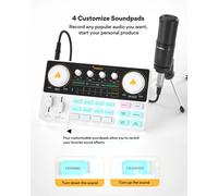Maono AM200-S1 Sound Card Microphone Set MaonoCaster Audio Interface with Condenser Mic for Live Streaming,Recording,PC\Phone AM200-S1-Pink