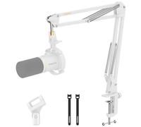 MAONO Boom Arm Microphone Stand: Adjustable Metal Suspension Mic Boom Arm for Podcasting Gaming Streaming Recording,with Desk Clamp and 3/8" to 5/8" Screw Adapter-Max Load 1KG BA20 White