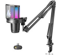 MAONO DGM20W Wireless Gaming Microphone for PC & Smartphones | USB-C Receiver, Clear Voice, Noise Reduction, Software Control, Custom RGB, Mute, Boom Mic Set for Discord Streaming & Gaming