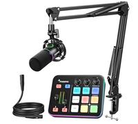 MAONO Gaming Streaming Equipment Bundle: Audio Interface Mixer and XLR Dynamic Mic RGB Noise Reduction Live Streaming Podcasting MaonoCaster PD200XS&G1 NEO
