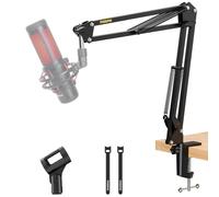 MAONO Mic Arm Mic stand: Adjustable Metal Suspension Mic Boom Arm for Podcast Gaming Streaming Recording,with Desk Clamp and 3/8" to 5/8" Screw Adapter, BA20 Black