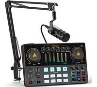 MAONO Podcast Equipment Bundle 10 Channel Audio Interface and XLR Dynamic Microphone MaonoCaster with Pro-preamp, 48V, Bluetooth for Podcast, Streaming, TikTok, Youtube, PC, Smartphone (AME2C Pro)