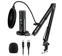 MAONO Recording Microphone Zero Latency Monitoring AU-PM422 192KHZ/24BIT Professional USB Cardioid Condenser Mic with Touch Mute Button and Mic Gain Knob for Podcasting,Gaming,YouTube