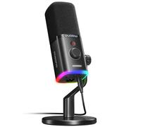 MAONO USB/XLR Gaming Mic for Streaming, Podcasting, and Studio Recording, Dynamic Microphones with Dual Noise Cancellation, Software, RGB, and Mute Button for PC, PS4/PS5, Mixers (PD100X Black)