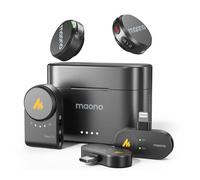 MAONO Wireless Lavalier Microphone for iPhone/Android/Camera/PC, Mini Microphone with 48KHz/24Bit, Noise Reduction, 30H Battery. Clip-On Lapel Mic for Video Recording, Vlogging, Live Streaming-Wave T5