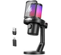 MAONO Wireless Microphones for PC, Gaming Mic with Software AI Voice Change, One-tap Noise Cancellation, Custom EQ, Adjustable RGB Light, Monitoring, for Gaming, Podcasting, Streaming, DM40 Black