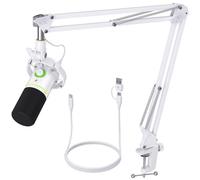 MAONO XLR/USB Dynamic Microphone Kit, PC Podcast Mic with Stand, Software, Mute, Gain Button, Volume Control, Microphone for Streaming, Gaming, PS4/PS5, Voiceover, Recording (PD200XS White)