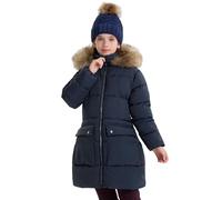 maoo garden Girls Puffer Winter Coat Faux-Down Heavyweight Snow Parka Fuzzy Fur Lining Hood Water-Resistant Long Jacket Navy 12Y