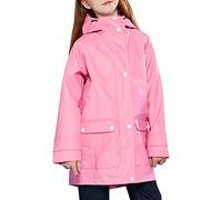 maoo garden Girls' Rain Jackets Kids Waterproof Raincoat Lightweight Flower Lining Spring Windbreaker, Peach Pink, 7-8 Jahre